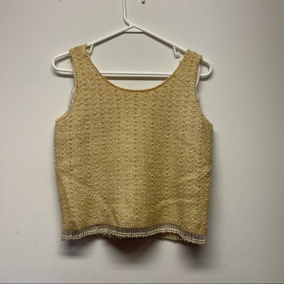 Vintage Hand Beaded Crop Top Cyn Les - Picture 8 of 10